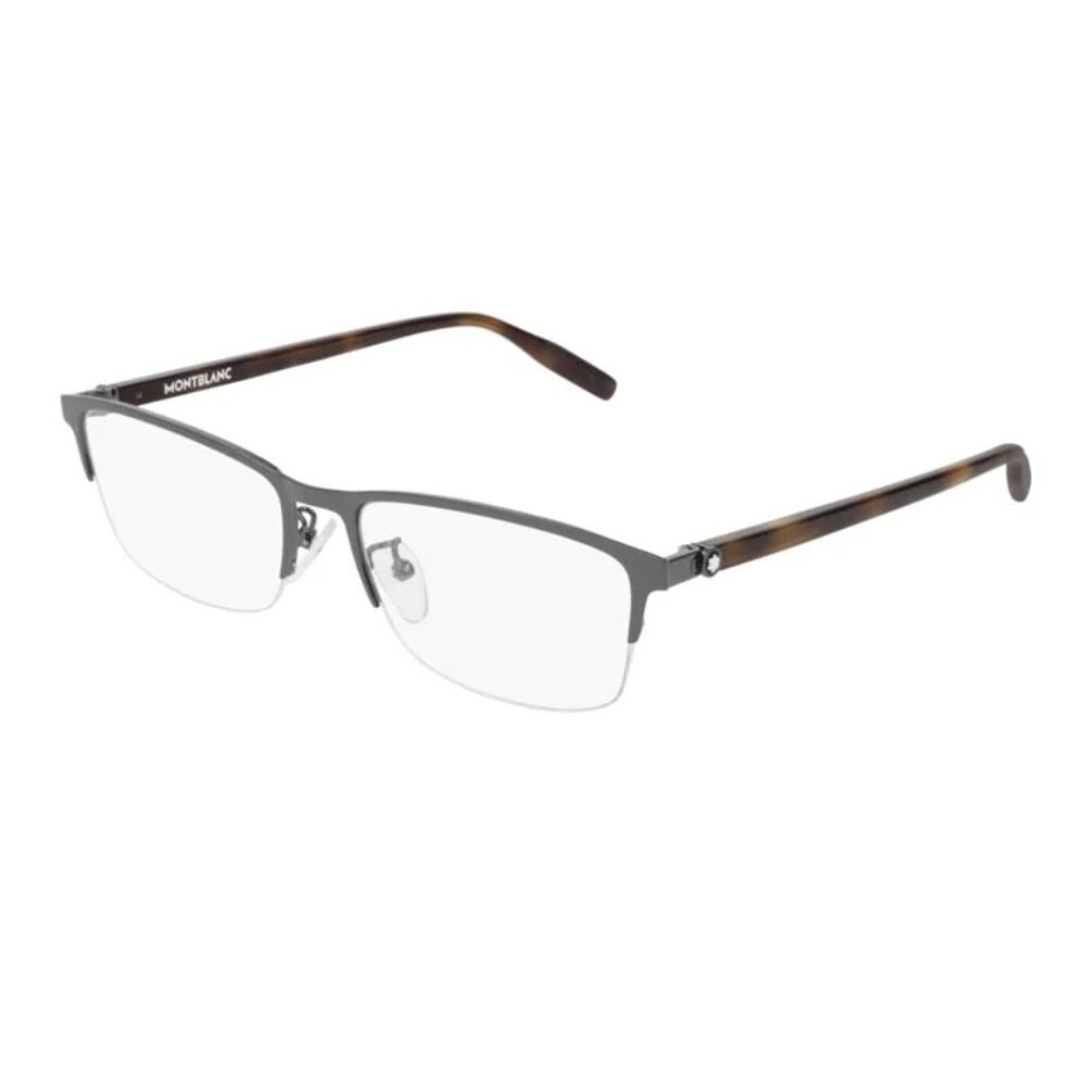 NEW  MONTBLANC EYEGLASSES RUTHENIUM HAVANA UNISEX EYEWEAR MONTBLANC MB0015O 002